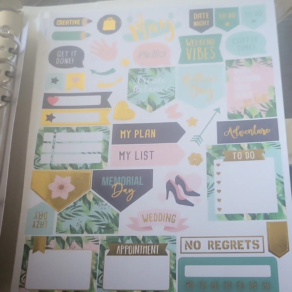 Leather  Trio Designer   Checkered Planner Journal With Papers Pen Stickers …